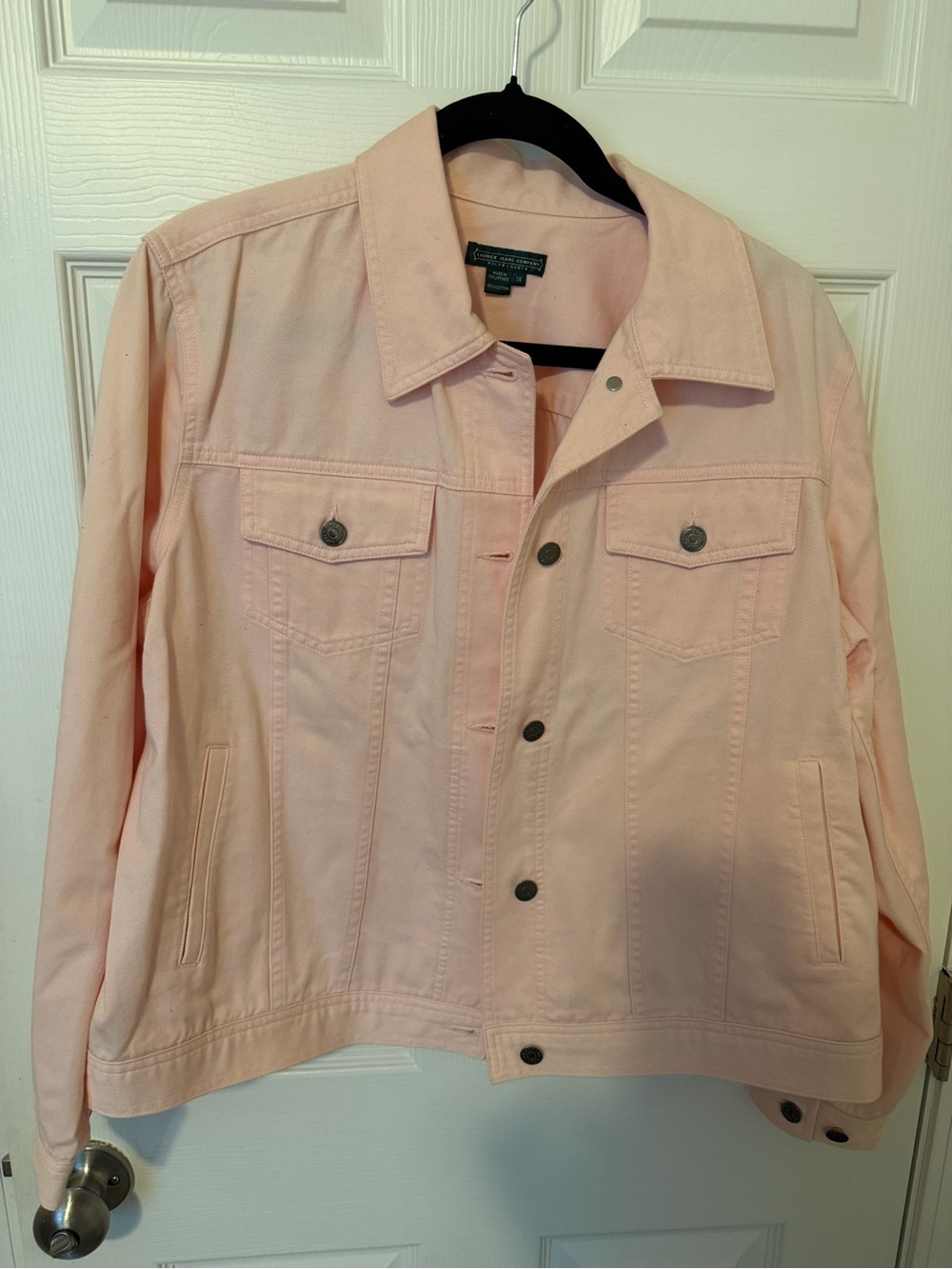 Lauren Ralph Lauren Pale Pink Denim Jacket 100% Cotton